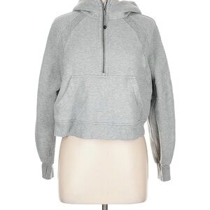Lululemon Athletica Gray Scuba Cropped Oversized Half Zip Hoodie